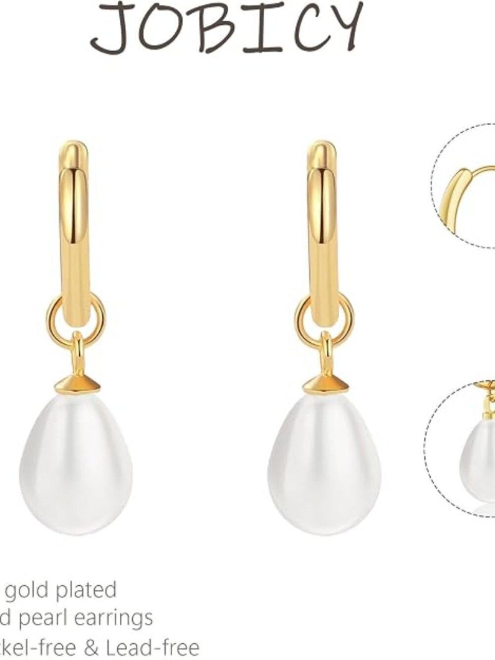 Gold & Pearl Jewelry Bundle – Ring (Size 8), Necklace, Bracelet & Dangle Earring - Picture 6 of 10